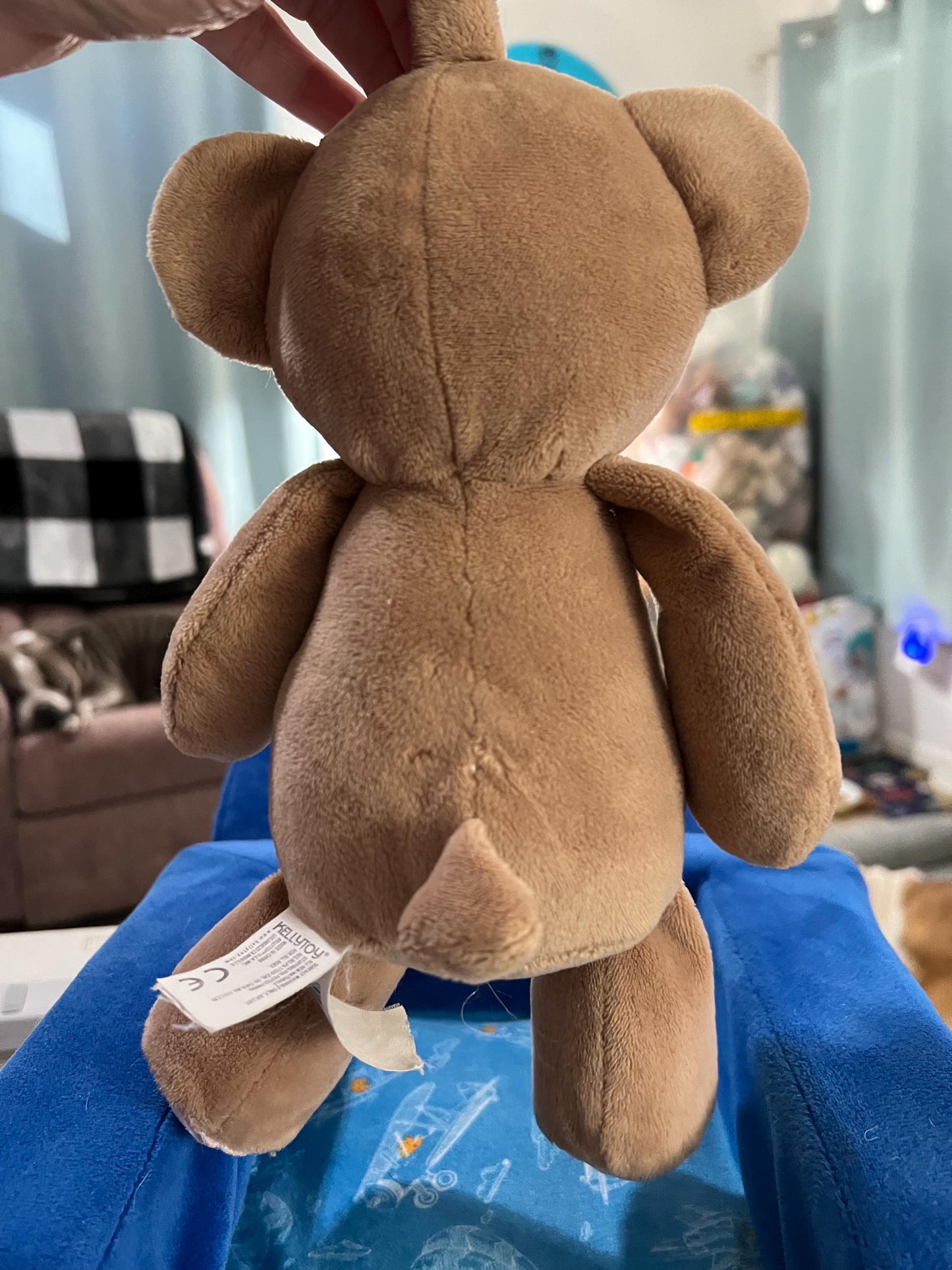 Kellytoy Baby Brown and Pink Teddy Bear Rattle Plush