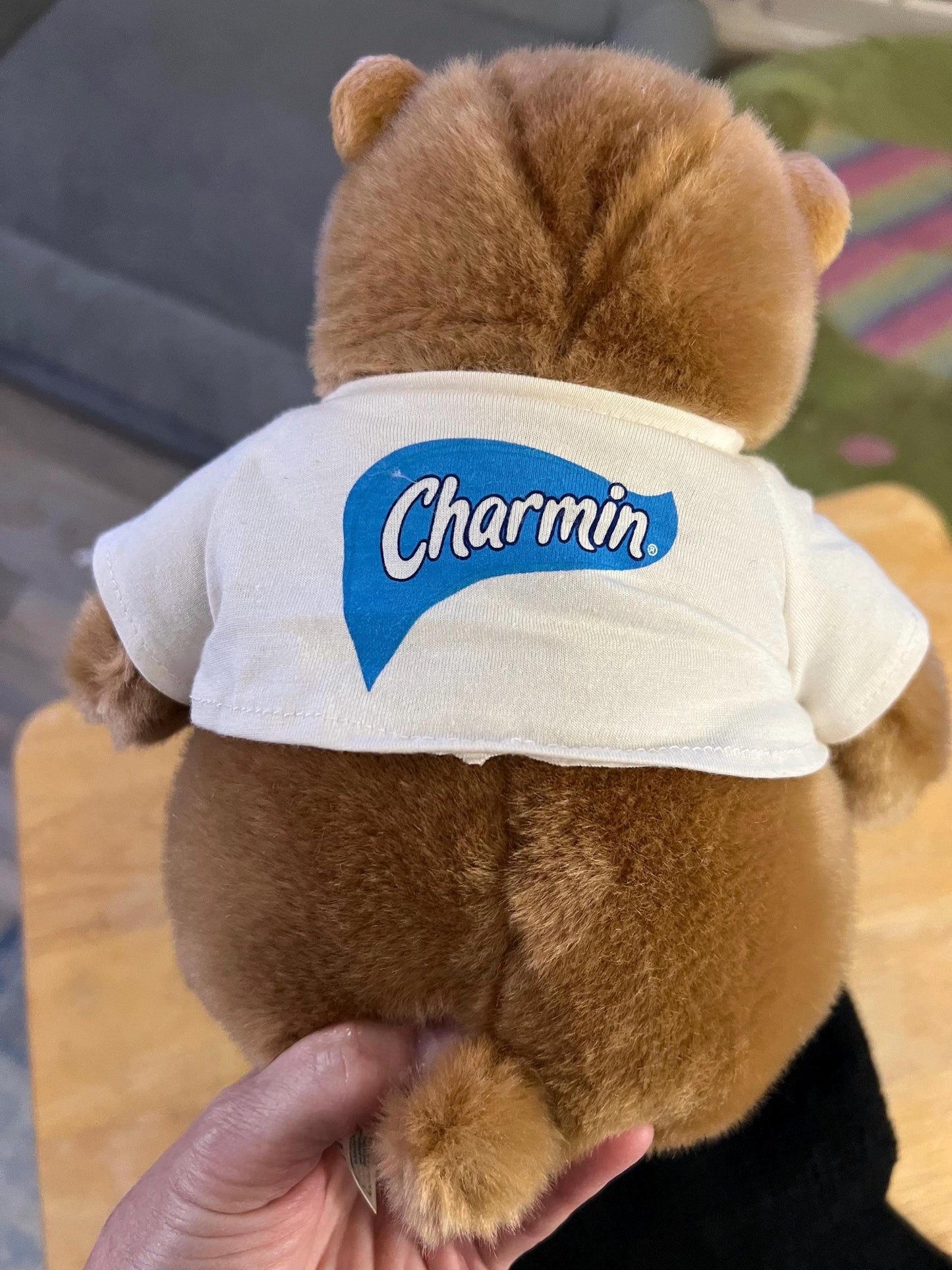 Build A Bear Brown Charmin Teddy Bear Plush Wearing White Cha Cha Cha T-Shirt