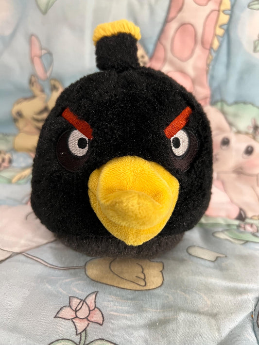 Angry Birds Black Bomb Plush. Approximately 5”-6” No Sound