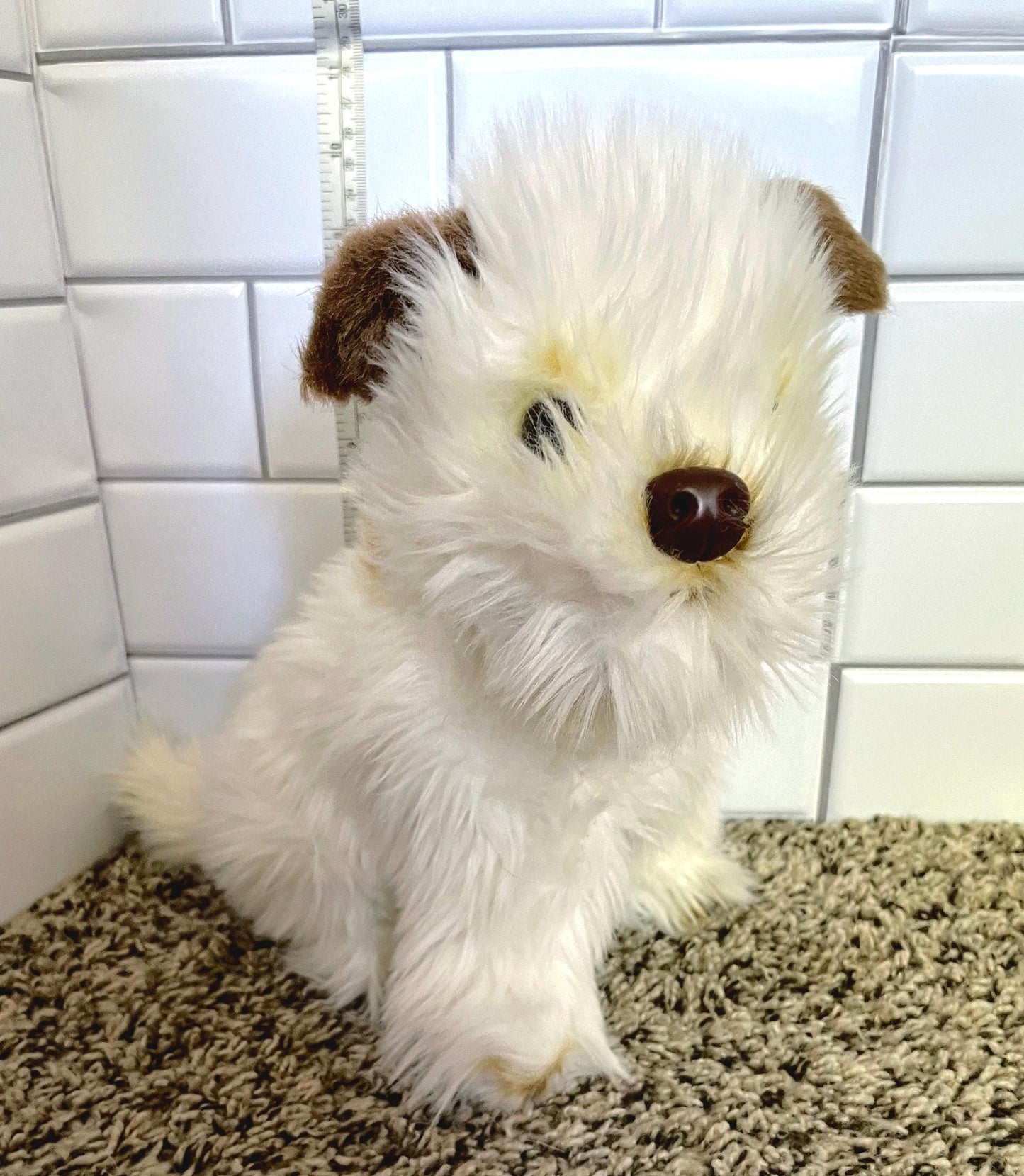Dan Dee Brown And White Long Haired Shaggy Dog Plush