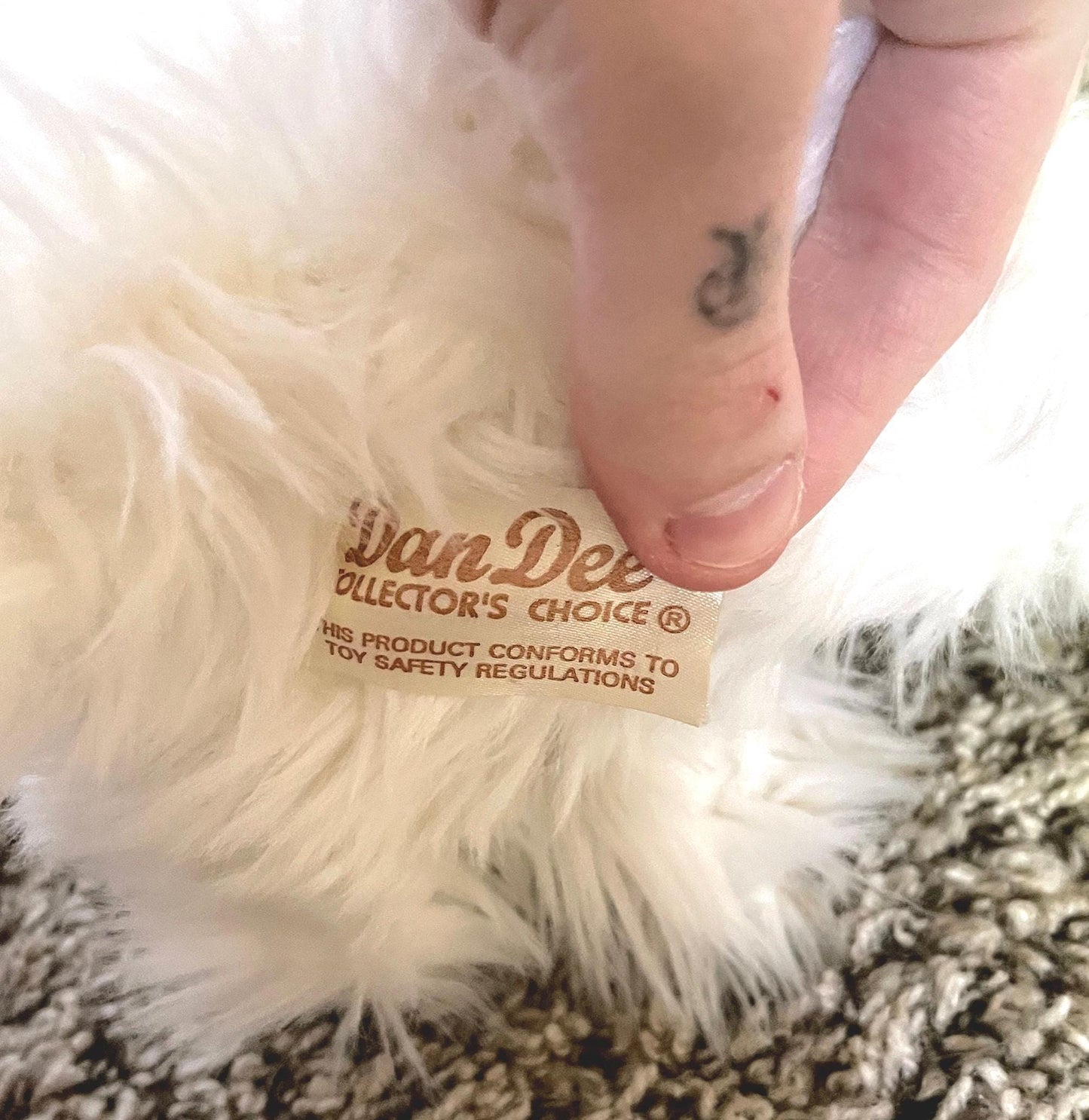 Dan Dee Brown And White Long Haired Shaggy Dog Plush