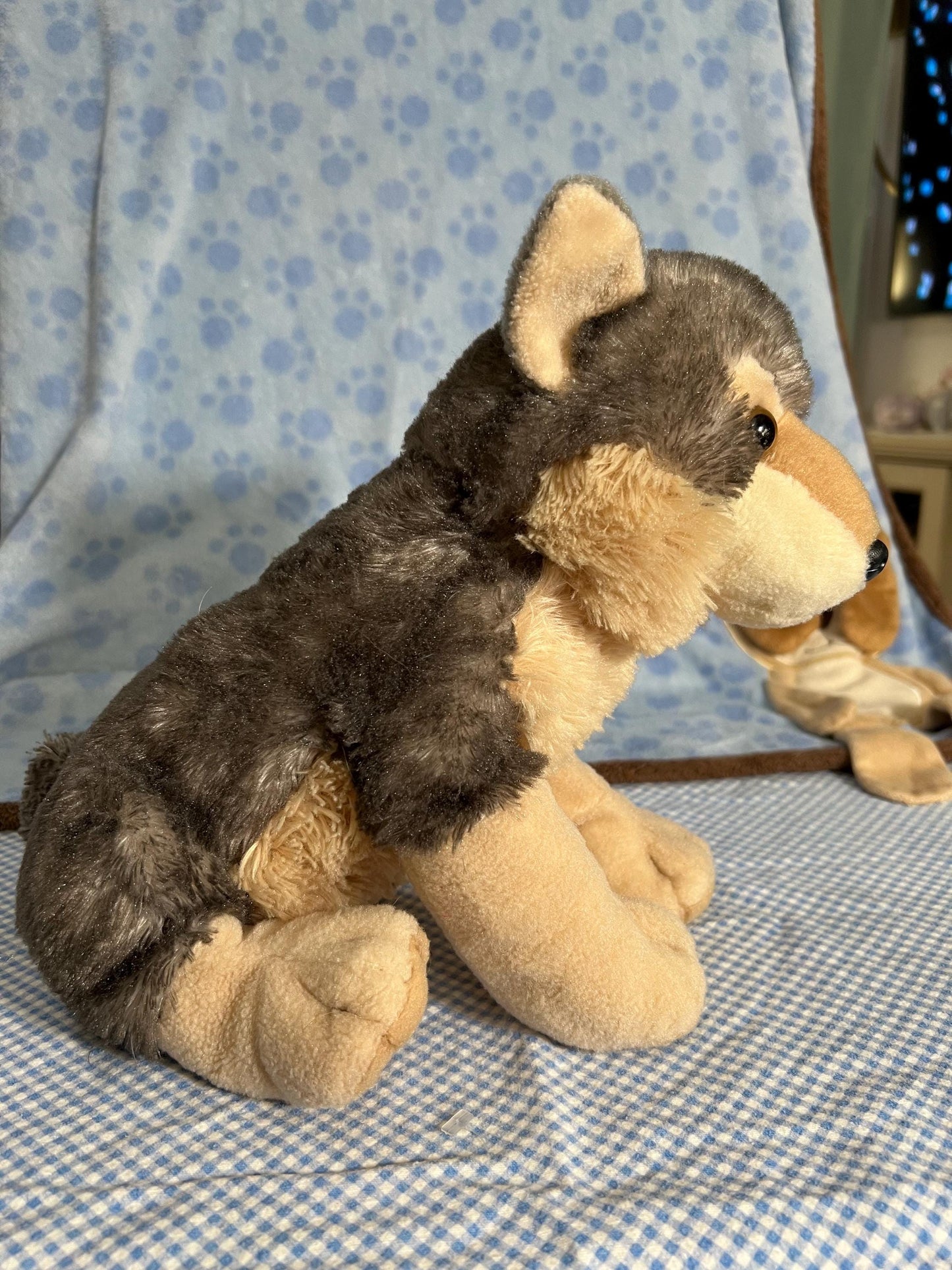 Wild Republic Gray And Tan Wolf Dog Plush. Green Tag 2013