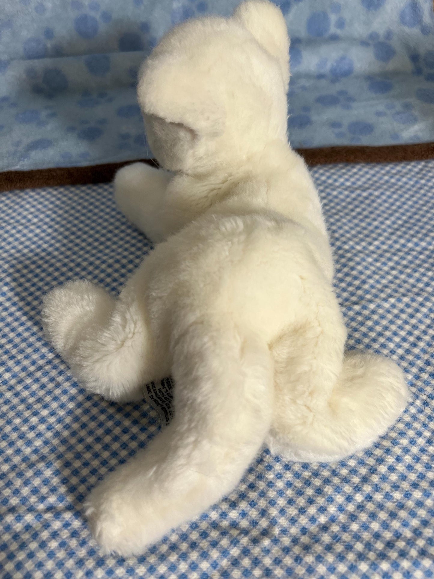 Russ White Short Haired Sophie Cat Plush with Green Eyes