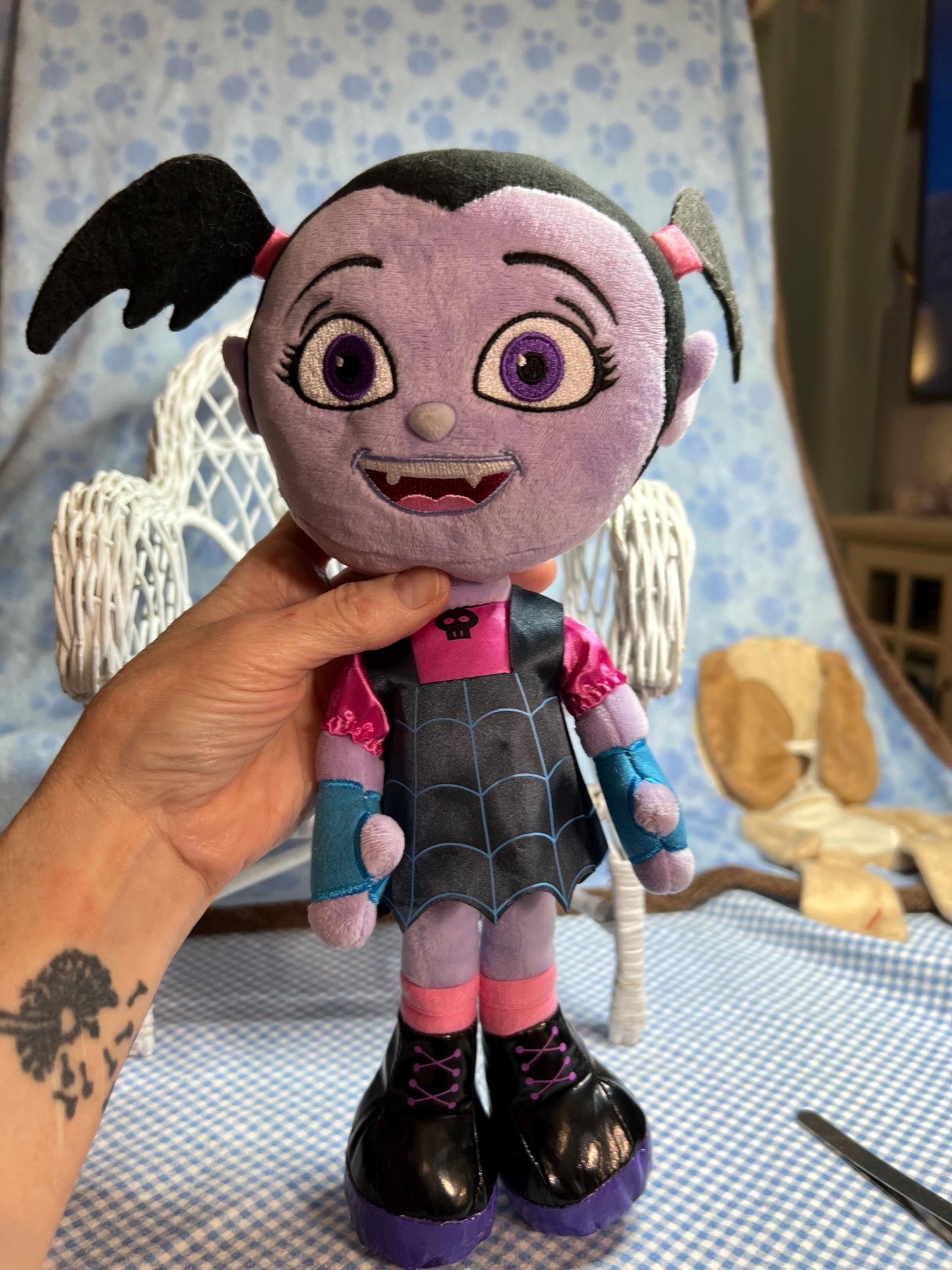 Disney Vampirina Plush Doll. Good condition Small cracks in vinyl shoes 12”