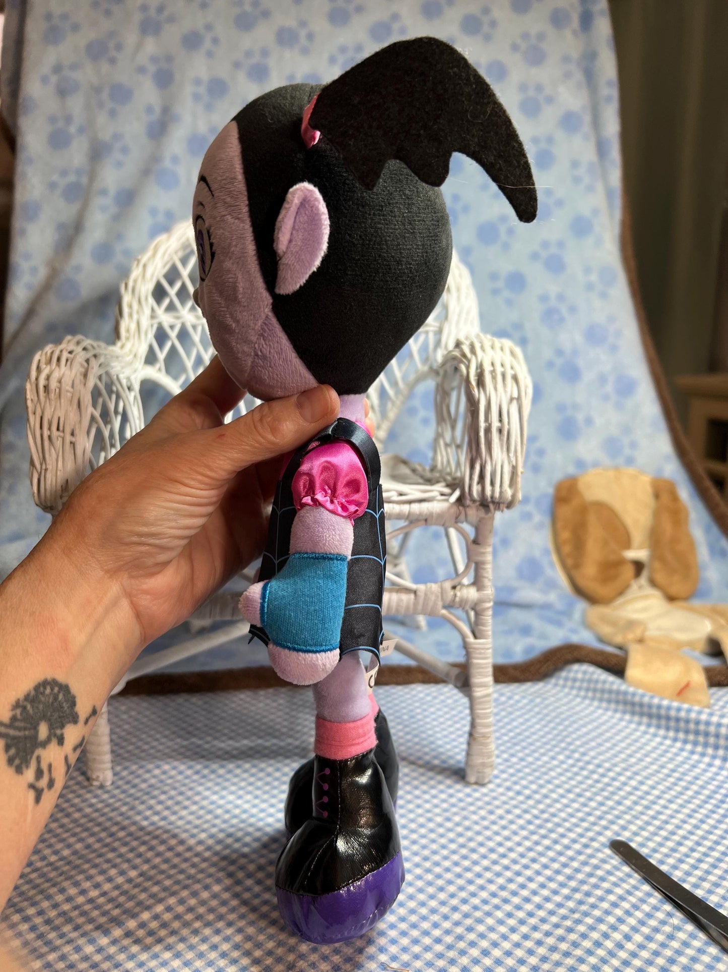 Disney Vampirina Plush Doll. Good condition Small cracks in vinyl shoes 12”