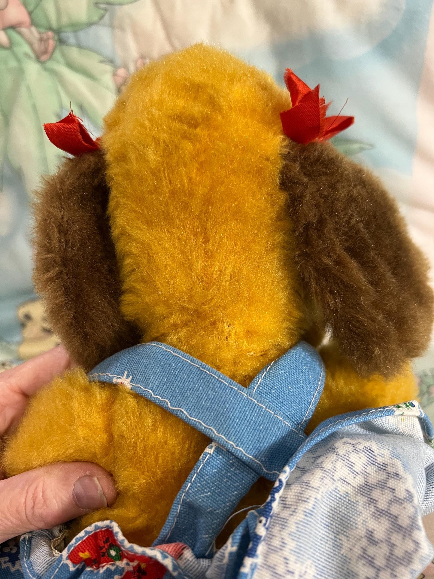 Vintage Princess Soft Toys Floppy Dog Plush 1970s Honey Puppy with Dress. Rare. HTF!