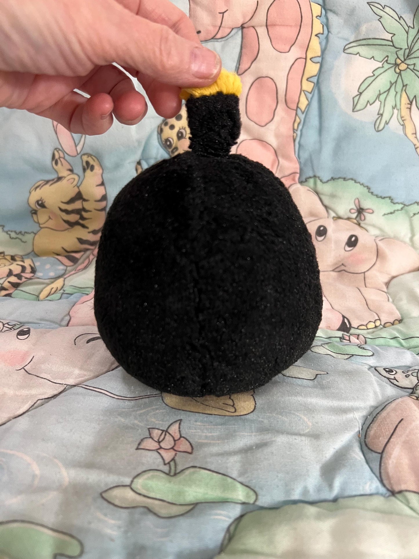 Angry Birds Black Bomb Plush. Approximately 5”-6” No Sound