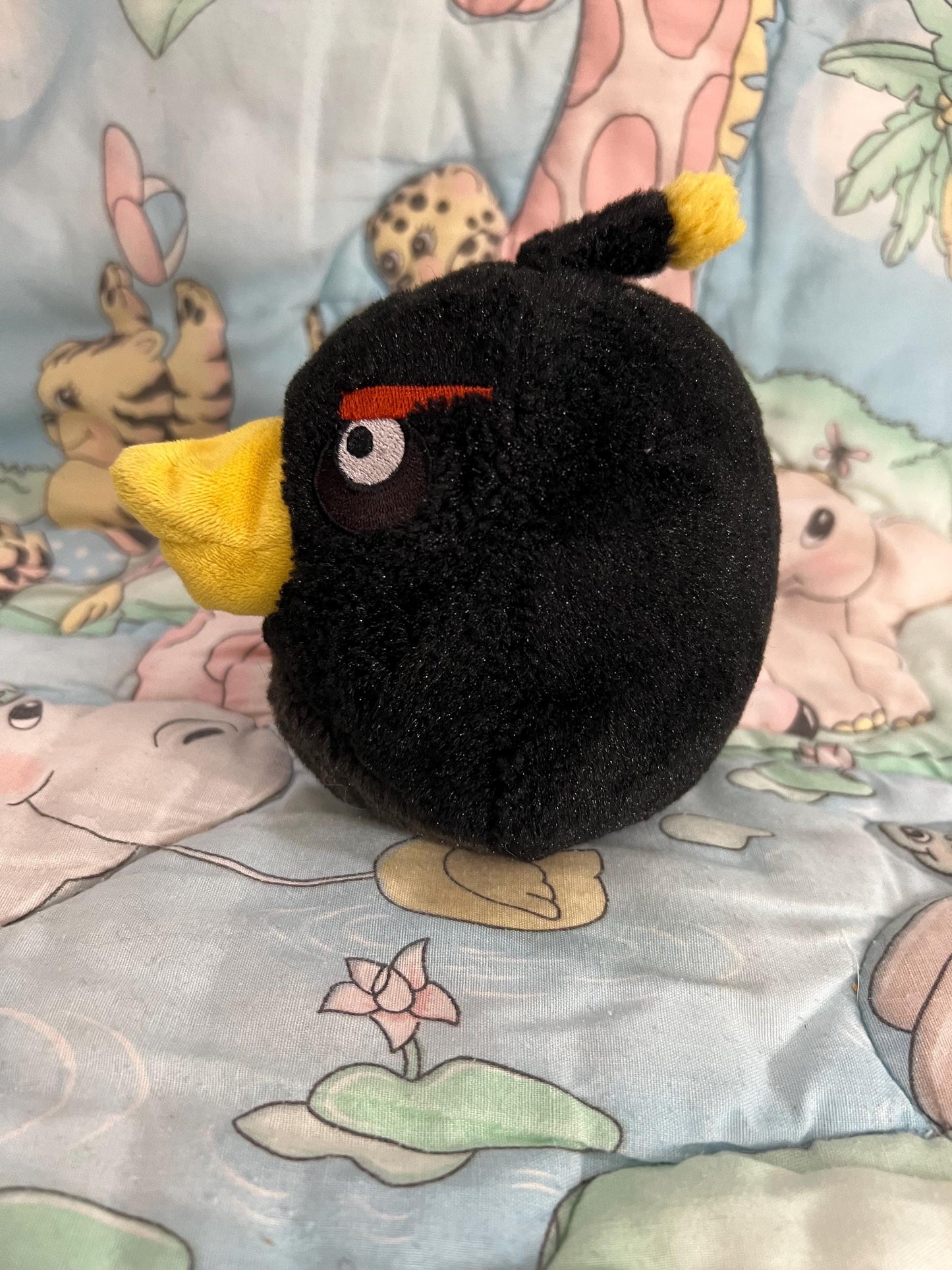 Angry Birds Black Bomb Plush. Approximately 5”-6” No Sound