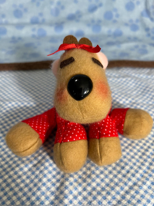 Hallmark Ramona Reindeer Plush Red & White Polka Dot Jammies