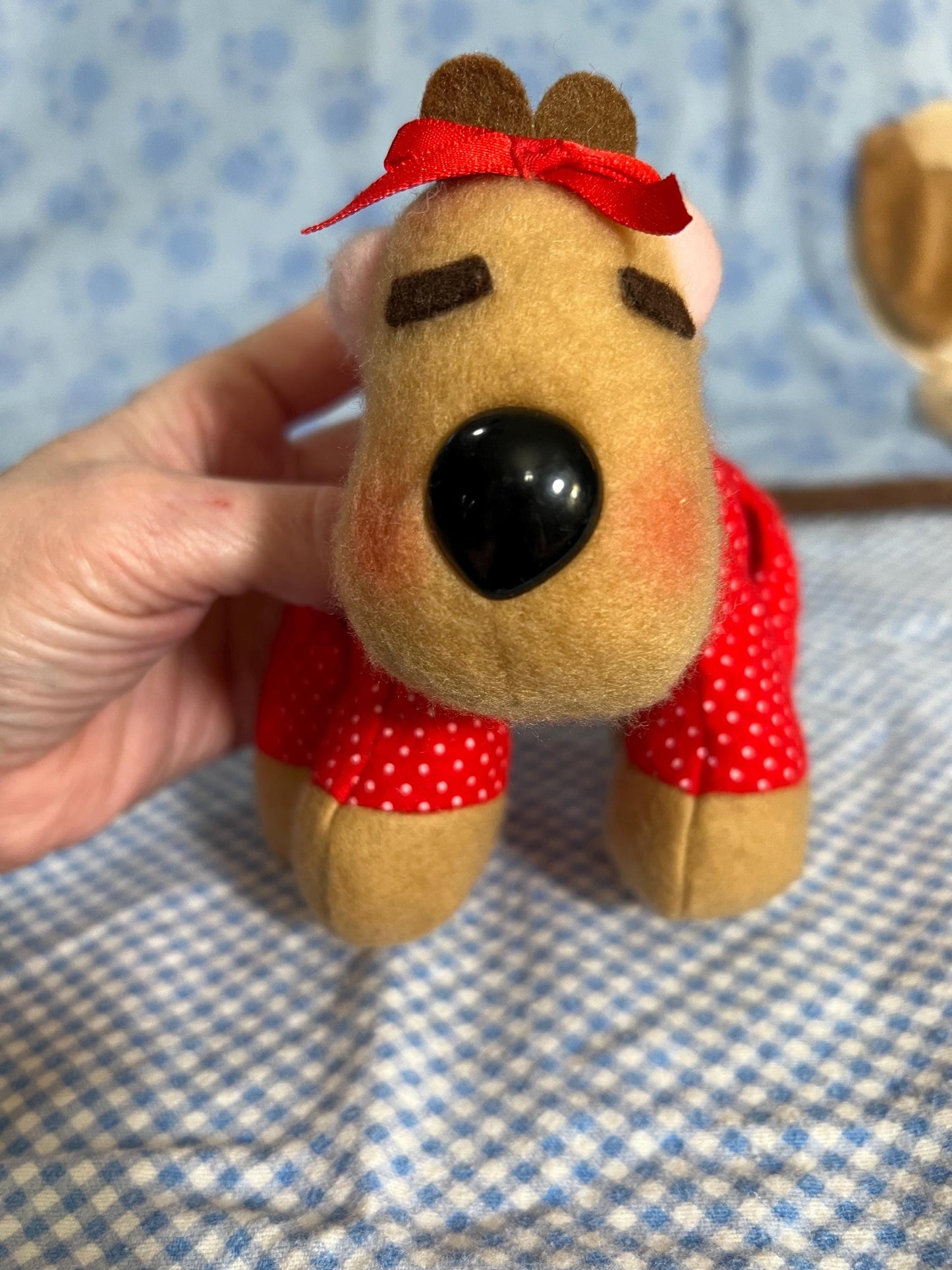 Hallmark Ramona Reindeer Plush Red & White Polka Dot Jammies
