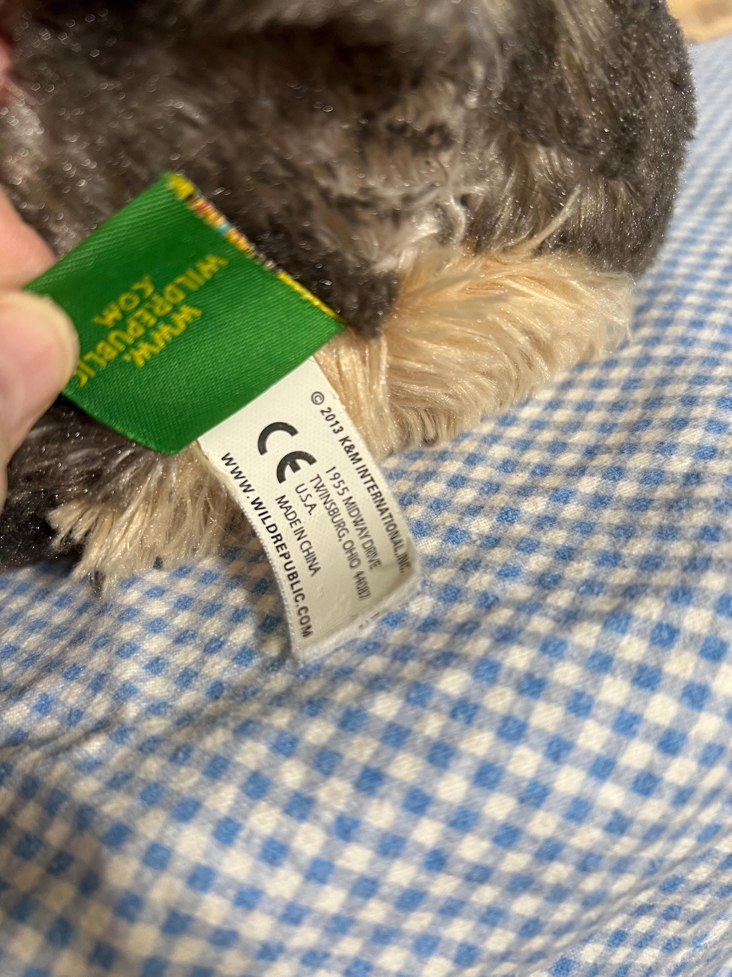 Wild Republic Gray And Tan Wolf Dog Plush. Green Tag 2013