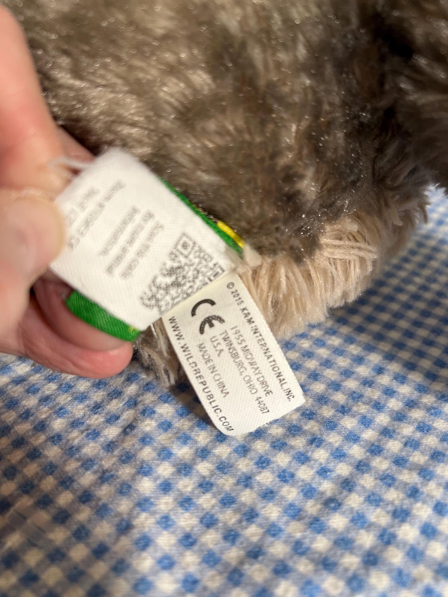 Wild Republic Gray And Tan Wolf Dog Plush. Green Tag 2015