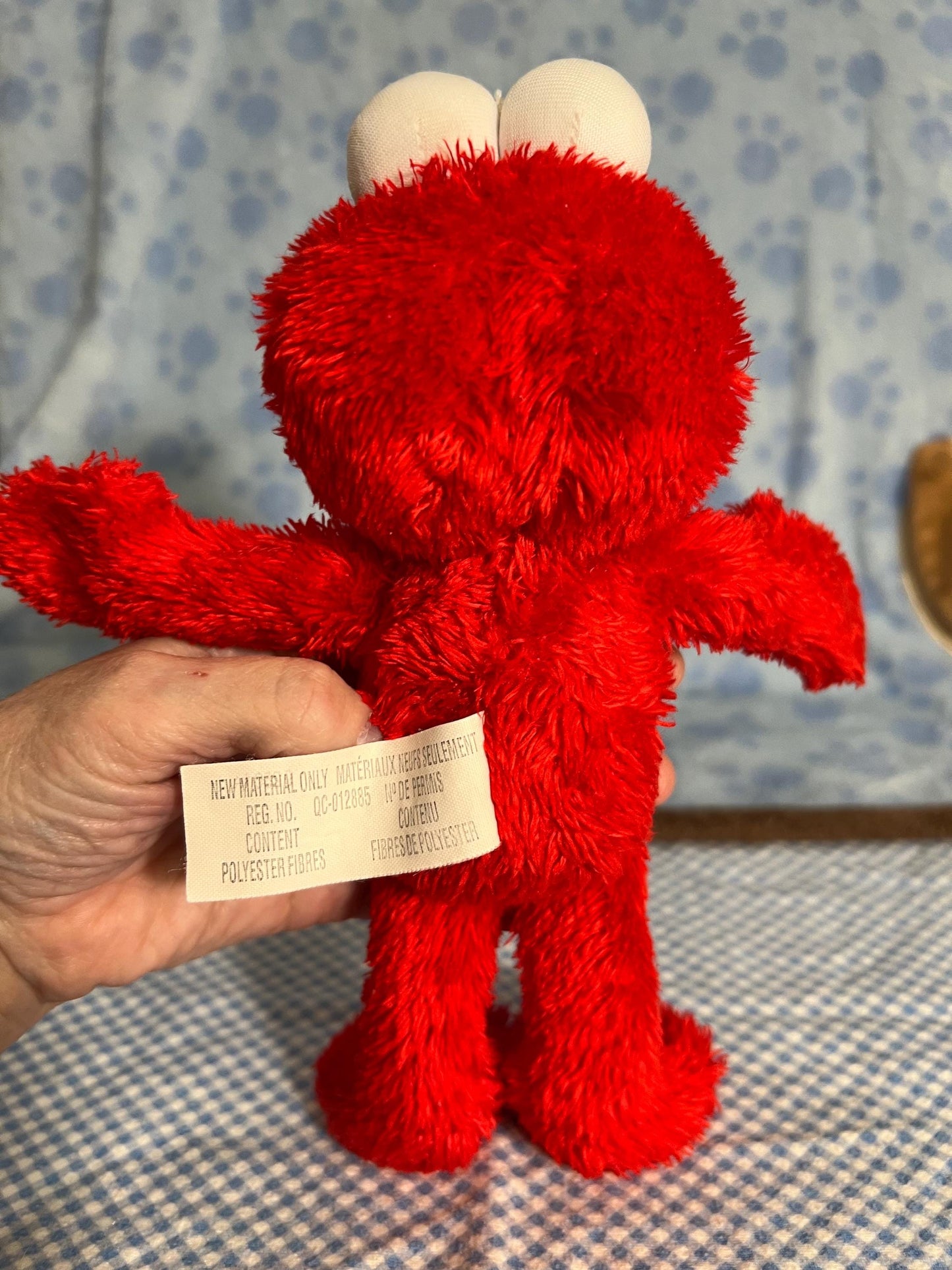 Small Hasbro Sesame Street Elmo Stuffed Animal Plush. Cloth Eyes
