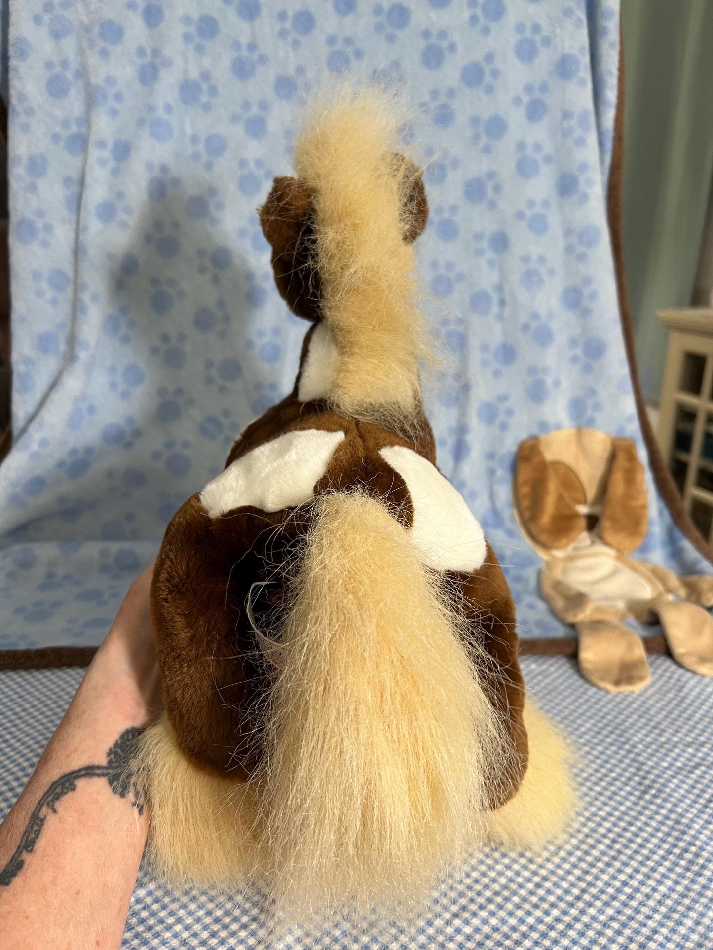 Animal Alley Brown And White Clydesdale Horse Plush. Vintage Toys R Us