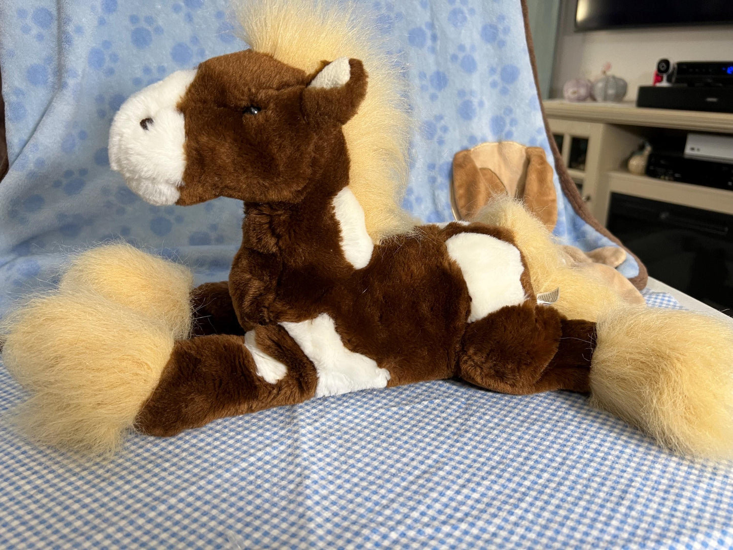 Animal Alley Brown And White Clydesdale Horse Plush. Vintage Toys R Us