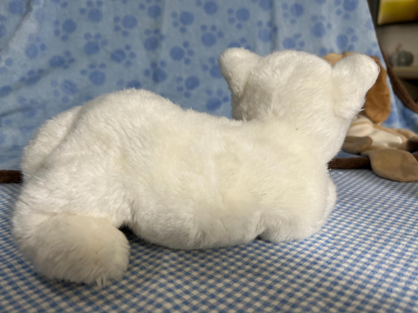 Russ White Short Haired Sophie Cat Plush with Green Eyes